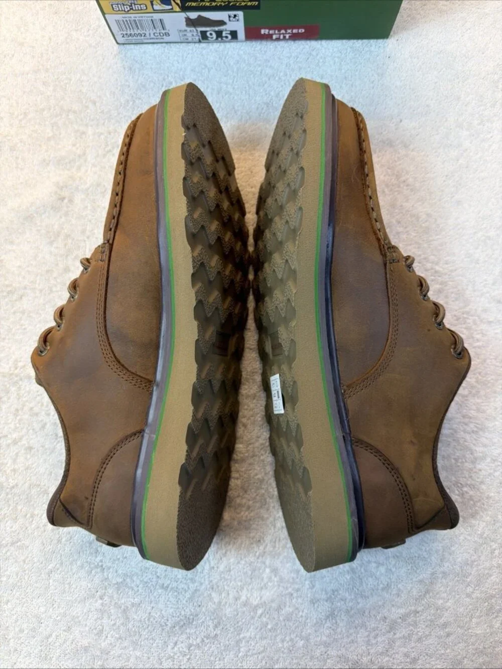 Skechers John Deere Hand Free Slip Ins Brown Loafer Memory Arch Men SZ 9.5 NEW